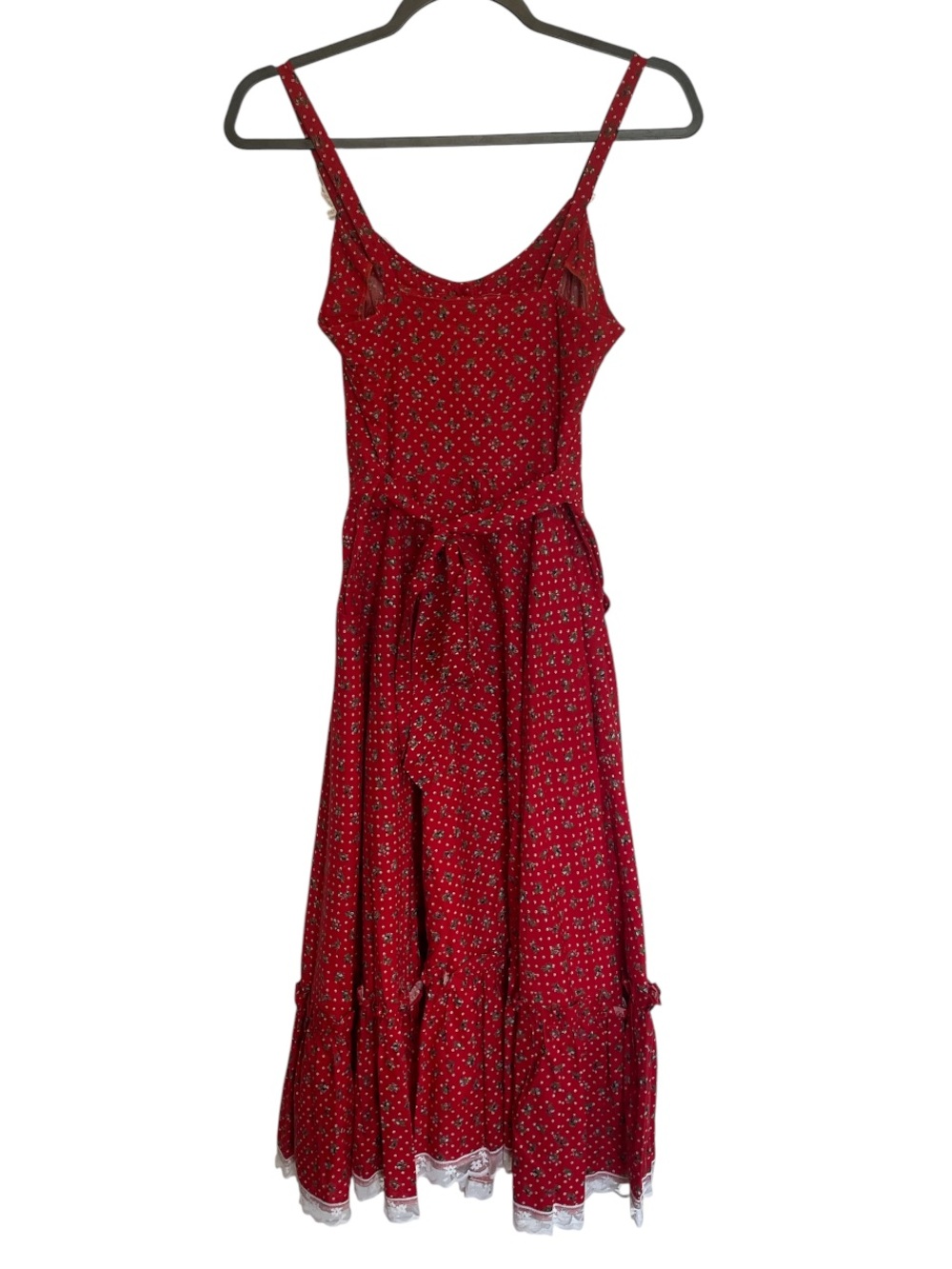 Gunne Sax Red Calico Prairie Dress Vintage 70s - Picture 3 of 6